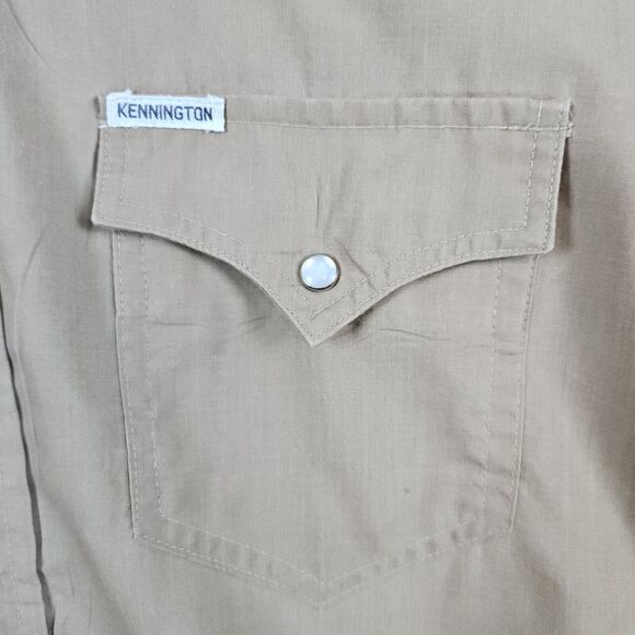 Kennington of California Men's Shirt Brown Western/Cowboy Pearl Snap Long Sleeve - Picture 3 of 11